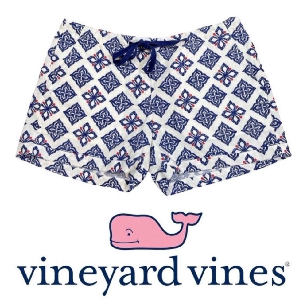 NWT Vineyard Vines Whale Tail Tile Linen Shorts Size 0 PRICE FIRM